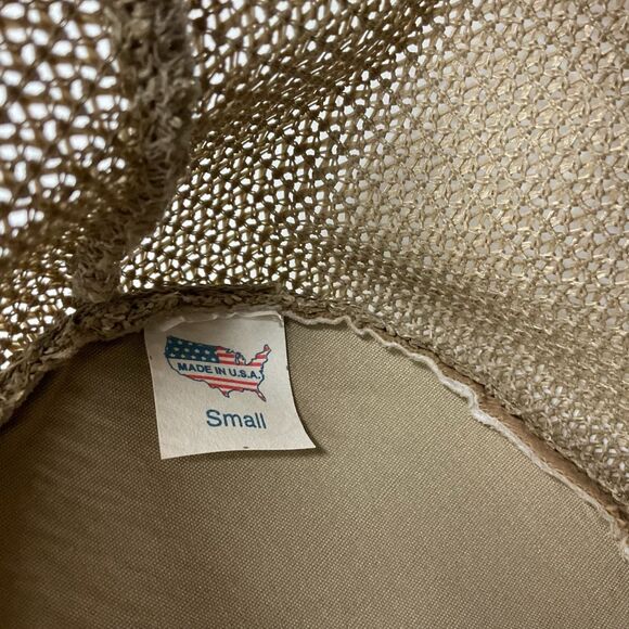 Orvis Men's‎ Wide Rim Safari Panama Hat Mesh Khaki Tan Small Western Cowboy - Picture 10 of 10